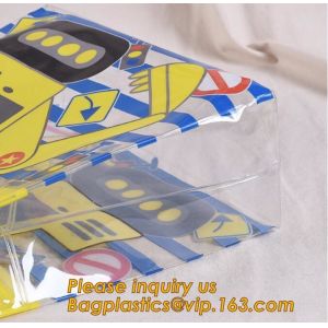 PVC plastic shopping bag transparent handle bags,Waterproof recycled handle