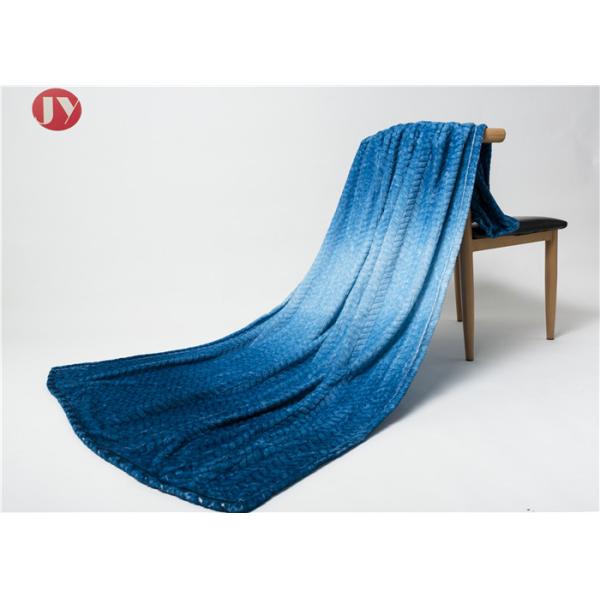 Blue Gradient Pattern Microplush Flannel Fleece Blanket Multi Function Machine