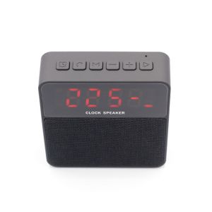 LED Clock Squre Fabrc Portable Bluetooth Speaker V4.2 with USB Port