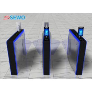 Face Recognition Flap Barrier Gates , Fingerprint Turnstile RFID Card Reader