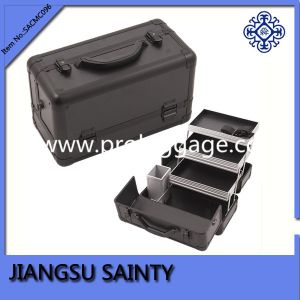 Red rectangle PU leather makeup carry case