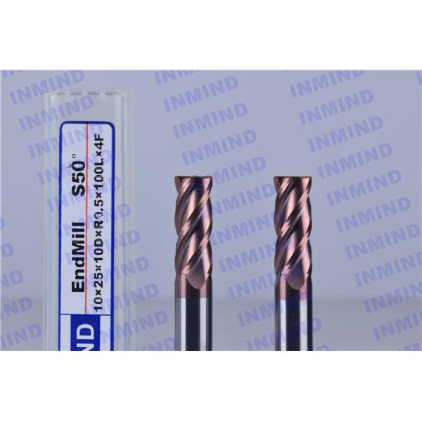 10*R1.0 Corner Radius end mill upto HRC65 4 Flute high hardness R0.5 Corner TiSiN Coating