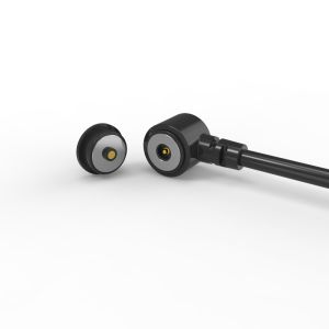 12V 2A Magnetic Pogo Pin Connector with Black HTN Housing and TPE Cable Spring