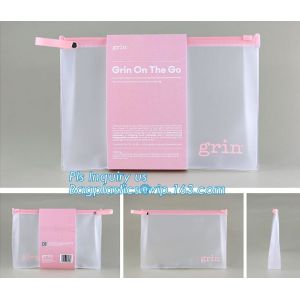 Standup Cosmetic PVC Bag With Slider, Promotional PVC Toiletry bag with zipper