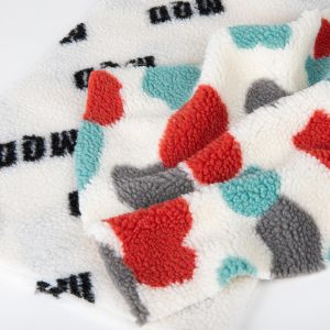 Soft Lamb Borg Sherpa Lining Sherpa Fleece Jacket with Customized Jacquard