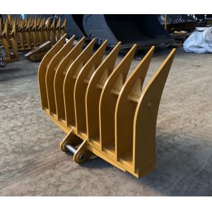 Q355B Material Mini Excavator Brush Rake Attachments For Land Clearing