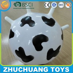 China milk cow pattern gymnic hopper balls with handles on sale