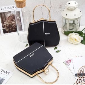 250g Imitation Pearl Clasp Clutch Bag Frames 18x15cm