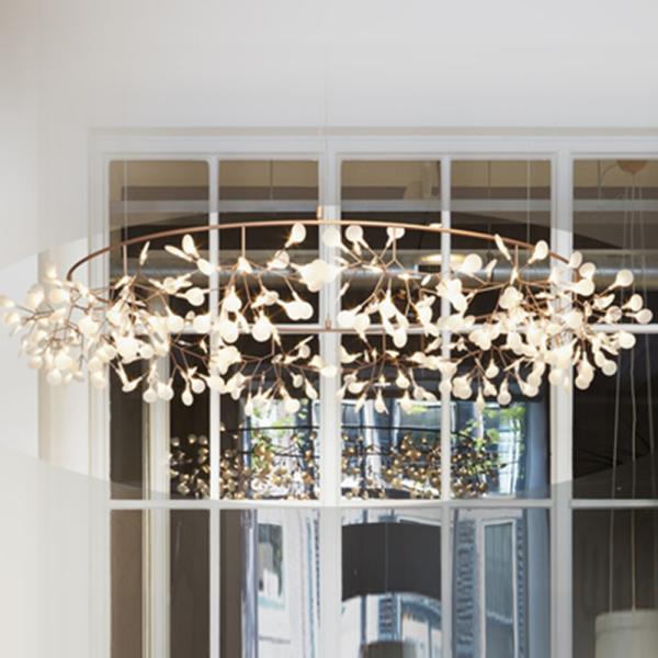 Modern Restaurant Pendant Lamp Bedroom Lighting Suspension Tree Branch Led Hanging Lamp Firefly Chandelier