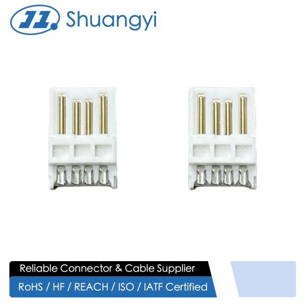 High-Performance USB 2.0 AM Solder-Type Connector | White Gold-Flash Terminal |