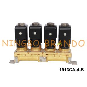 China Stackable 4 Group Brass Solenoid Valve Multi-Way 1/8'' 1/4'' 24V 220V on sale