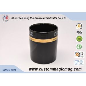 Black Glazed Stoneware Custom Magic Mug Heat Reactive Unique