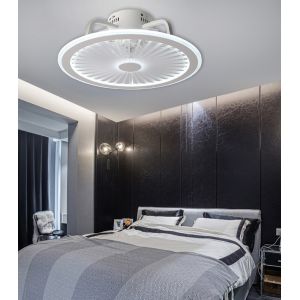 Enclose Flush Bladeless Ceiling Fan With Led Light 3 Blades