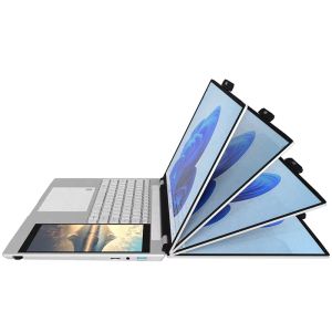 15.6 Inch Dual Screen Laptop with 120Hz IPS Touch Screen and Intel Celeron N100