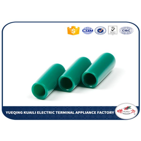 Green Color Pvc Plastic End Caps For Round Tubing / Fence And Furniture Legs