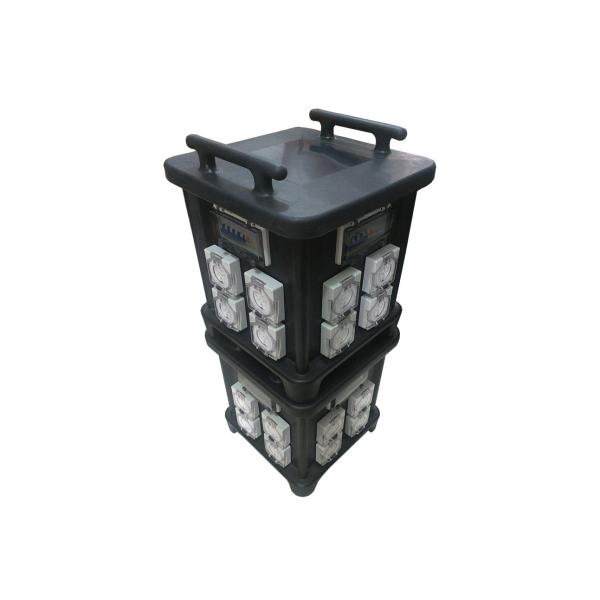 Quality 63 AMP Portable Industrial Socket Box IP66 Stackable With Inner Wiring for sale
