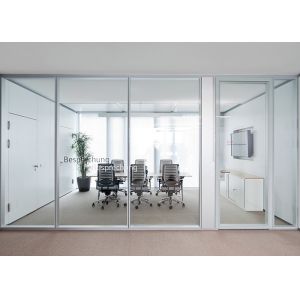 new design Hidden frame glass partition with lock door closer