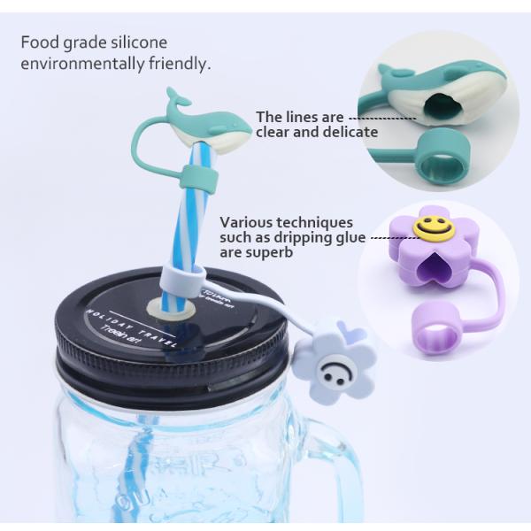 Cactus Straw Stoppers Protector Drinking Accessories And Practical Design Reusable Cute Silicone Straw Lids Tips Protectors