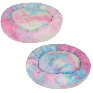Rainbow Plush Round 50*10cm Plush Pet Beds Unique Design
