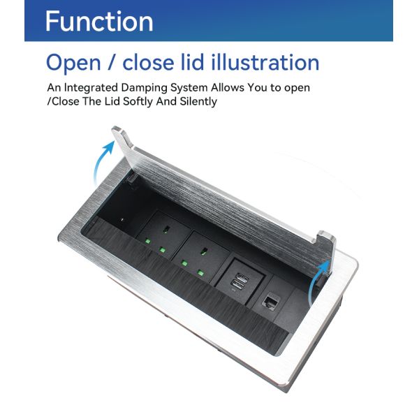 Hidden Concealed Electrical Flip Up Conference Electrical Socket For Conference Room Workspace