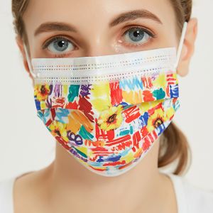 Printed vivid colors disposable face mask high quality disposable face mask