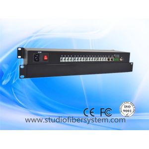16CH Telephone To Fiber Optic Converter with 2ch 100M ethernet in 1U rack mount