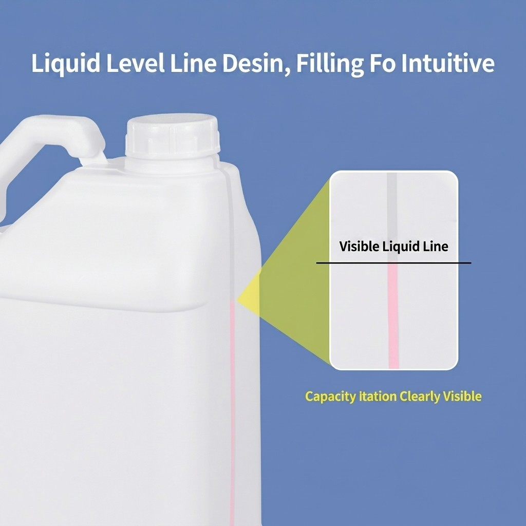 5 Liter Plastic Square Jerry Can HDPE Packaging Container with Aluminum Foil Liner ,Enlarged Handle, Visible Level Line and Spiral Cap for Coatings