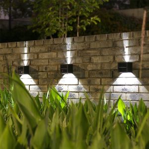 Powered IP65 Waterproof Solar Wall Light Lamp Pathway Decking Street For