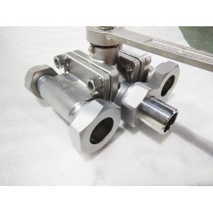 Stainless Steel Cryogenic 3 Way Ball Valve DN25 For LNG / LOX / Liquild Gas