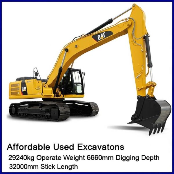 Affordable Used CAT Excavators 29240kg Operate Weight 6660mm Digging Depth