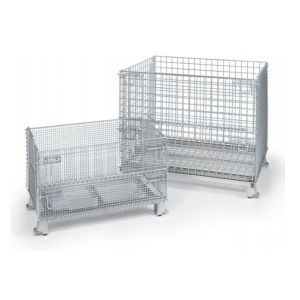 Custom Color Stackable Wire Mesh Container For Warehouse Storage
