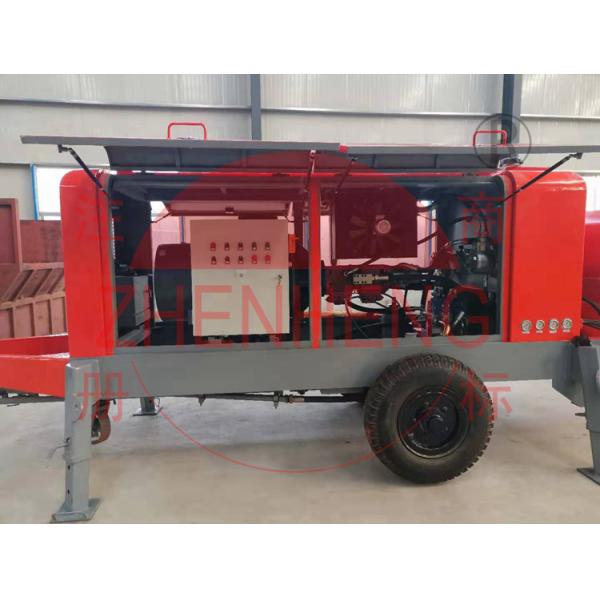 Mobile Electric Concrete Pump 80m3 / H Capacity Red Color SGS Approval