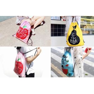 Custom Gift Promotional 210D 420D Polyester 190T Nylon Small Drawstring Bag