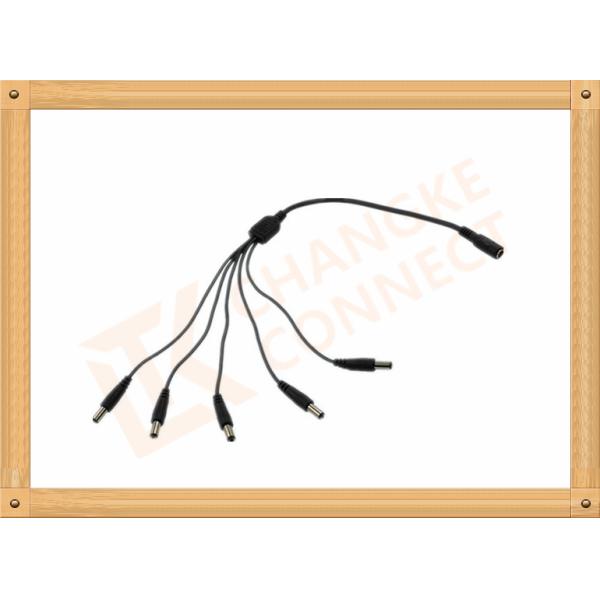 Male To Female Custom Power Cables DC12V 5.5X2.1 Mm 1 To 5 Y Type