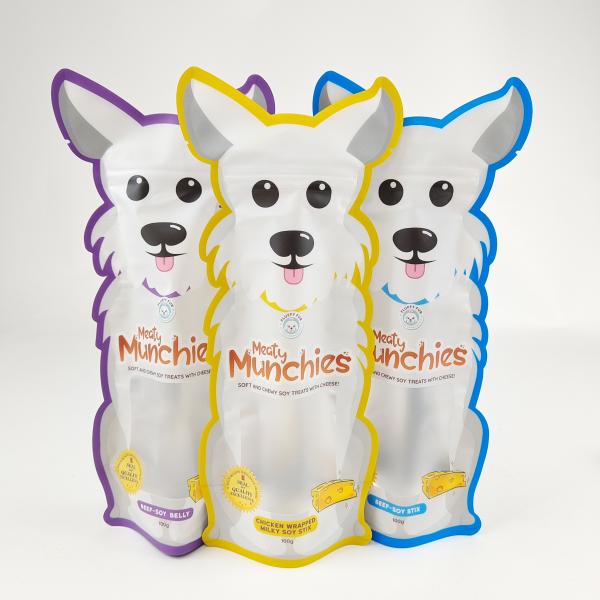 Food Grade Unique Shape Foil Packaging Bags Digital Printing Die Cut Stand Up Zipper Pouch