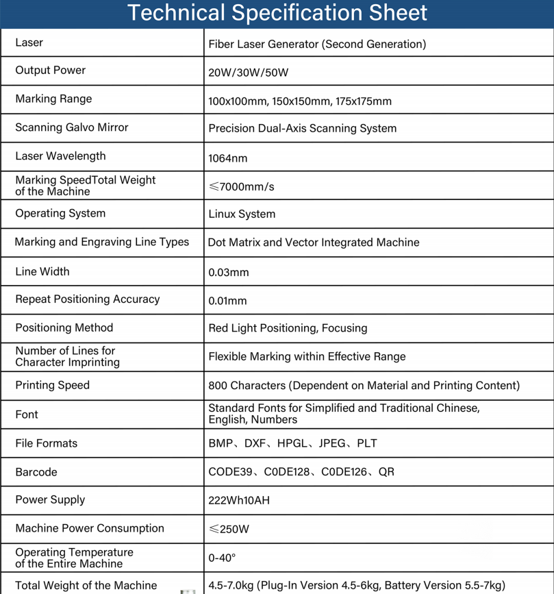 Handheld laser marking machine engraving machine 20W 30W 50wcoding machine logo
