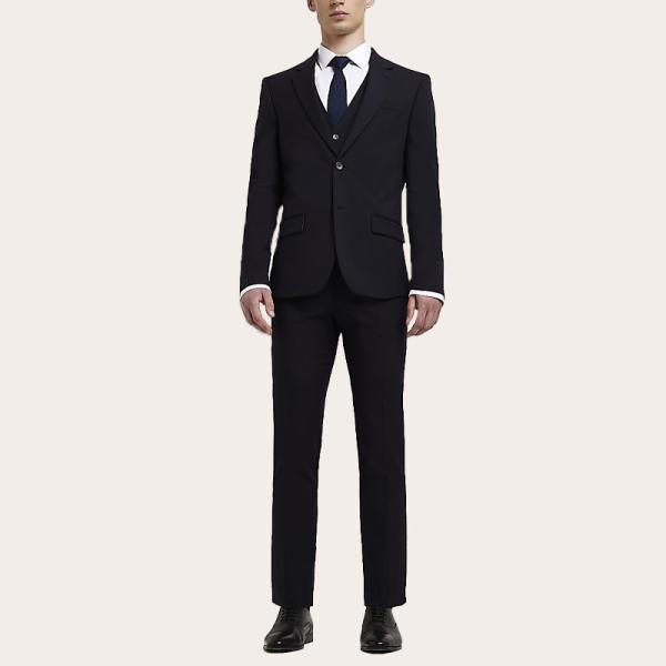 Black 2PCS Mens Tuxedo Suit Jacket And Trousers For Special Occasion Formal Wear Custom