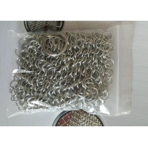 6'' Ss Round Cookware Chainmail Scrubber Cleaning Cast Iron Pan