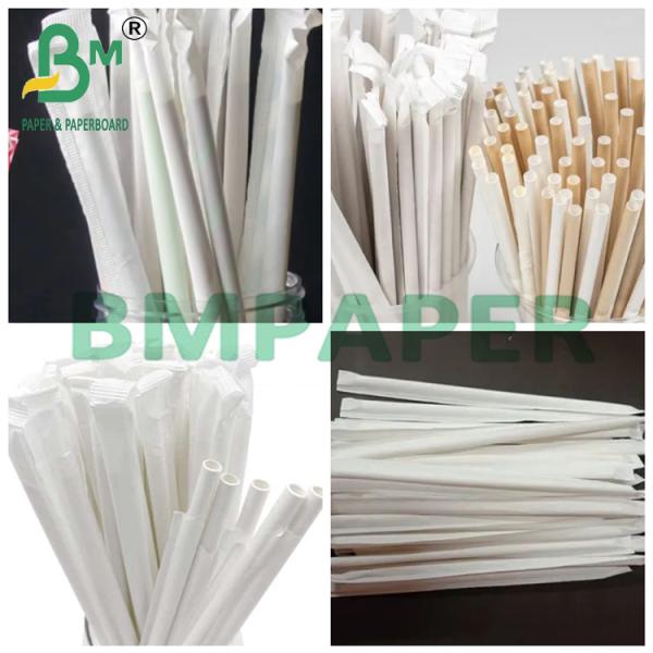 24gsm Compostable Straw Wrapping Paper 29/33mm For Packaging Straw