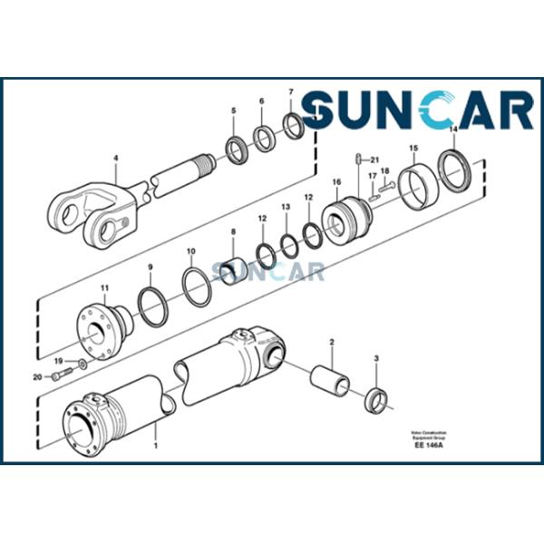 VOE 11707024 VOE11707024 Lifting Cylinder Seal Kit For VO.L.VO Heavy L120D Hydraulic cylinder