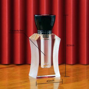 Arabian 5ml Empty Black Crystal Cap Clear Glass Man'S Perfume Bottle Essential