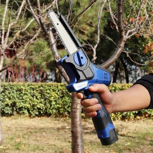 China Easy Use 6 Inch Battery Powered Chainsaw With Pump Oil Lightweight Cordless Electric Chainsaw For Cutting on sale