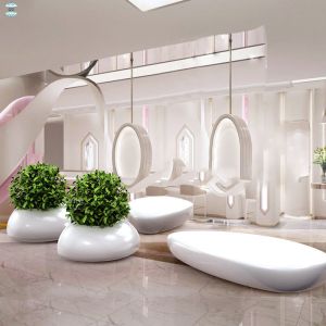 Lightweight Fiberglass Resin Furniture Bench Table Sets In Customized Design