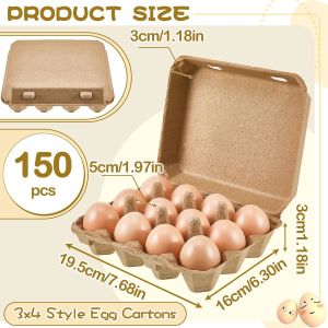 biodegradable sustainable Paper Pulp Egg Cartons 3x4 Style Vintage Blank Egg