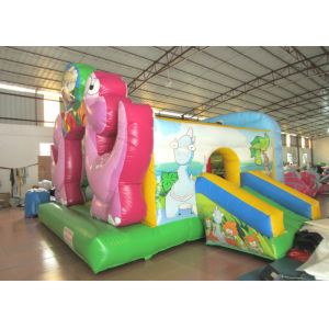Inflatable Dinosaur Baby Bouncy Castle , Quadruple Stitching Toddler Jumping
