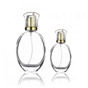 Wholesale Electroplating UV Engraving Perfume Bottle 50ML 30ml High End Spray Flat Round from china suppliers