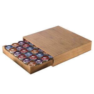 Wholesale bamboo coffee pod storage drawer from china suppliers