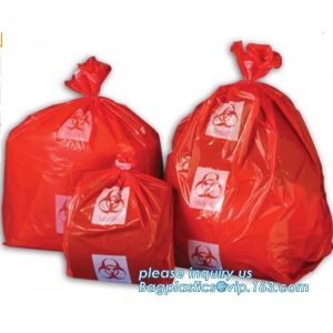 Disposable Hospital Red / Yellow Polyethylene Biohazard Infectious Autoclave