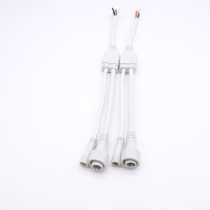 White PVC Waterproof Y Connector IP68 M12 250V CCC Certified