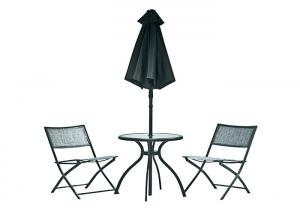 Wholesale Rustproof Patio Dining Sets With Umbrella , Folding Patio Set With Umbrella from china suppliers